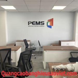 THI CÔNG LOGO PEMSS NĂNG LƯỢNG MẶT TRỜI