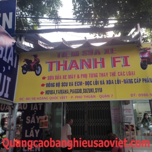 BẢNG HIỆU SỬA XE KHUNG SẮT CĂN BẠC THANH FI Q,7 