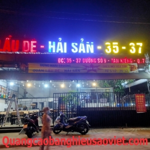 CHỬ NỔI ĐÈN LED ÂM LẨU HẢI SẢN  ĐƯỜNG ĐÔI Q.7 TP.HCM